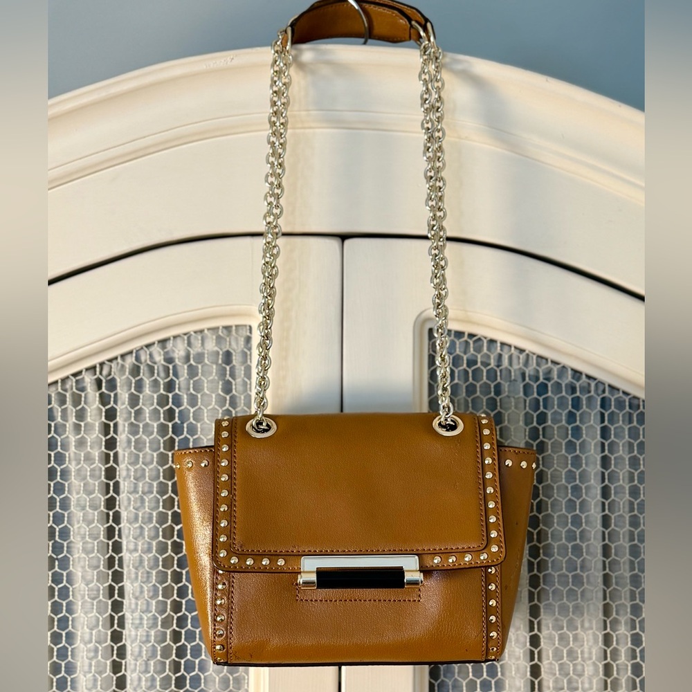 Classic Diane Von Furstenberg Highline Chain Bag In Caramel Brown Leather